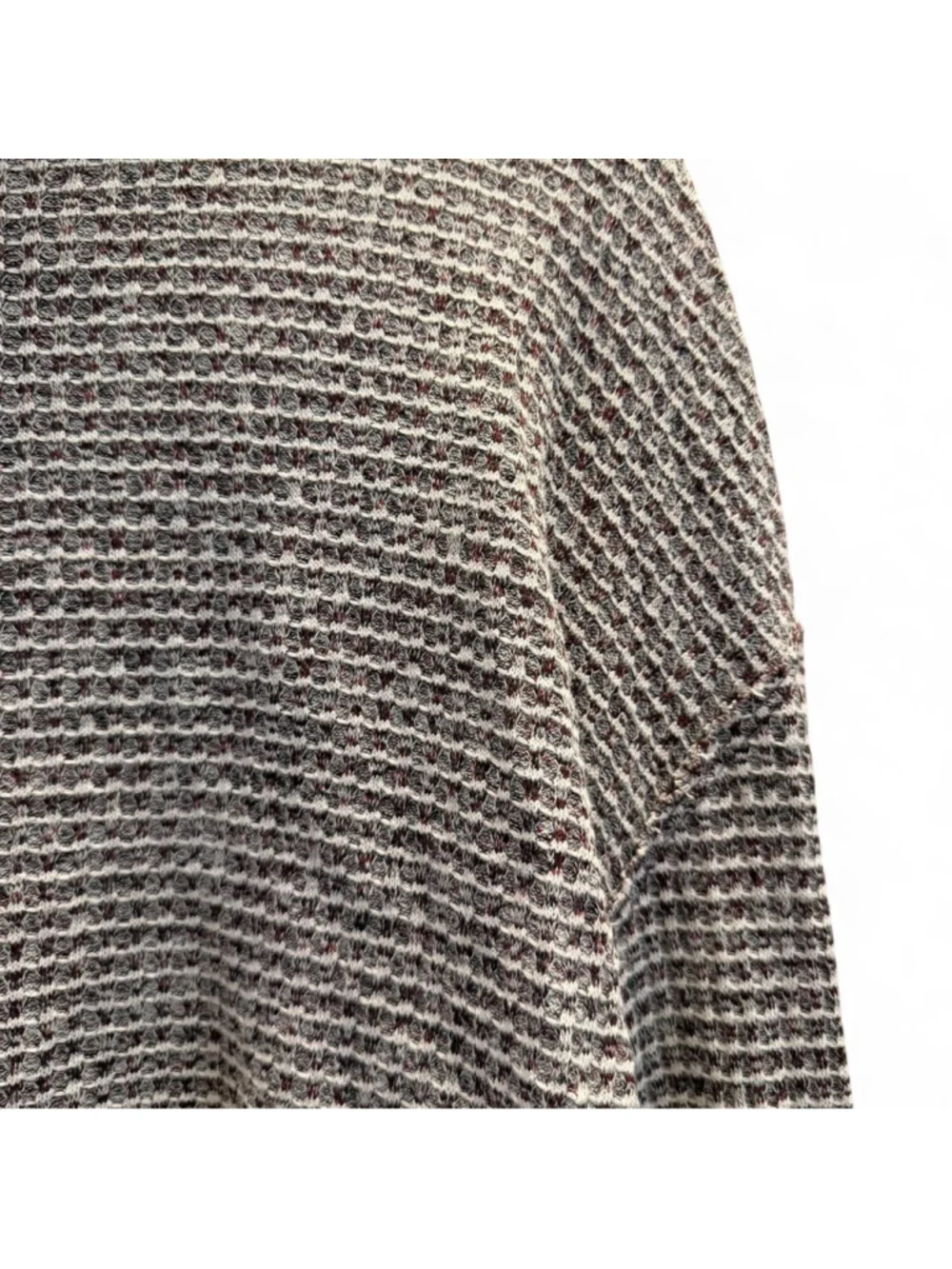 Free People burgundy and white/cream cropped mock neck sweater